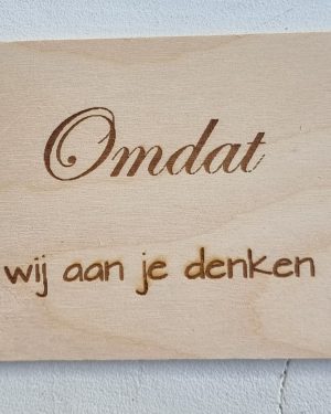 Omdat wij aan je denken